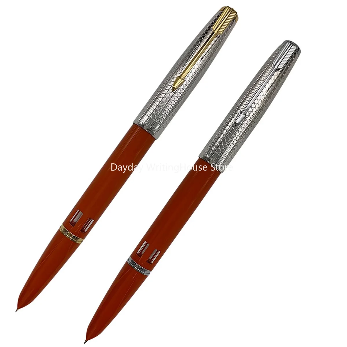 Ручка перьевая Wingsung 601 с золотым и серебряным зажимом 14 к