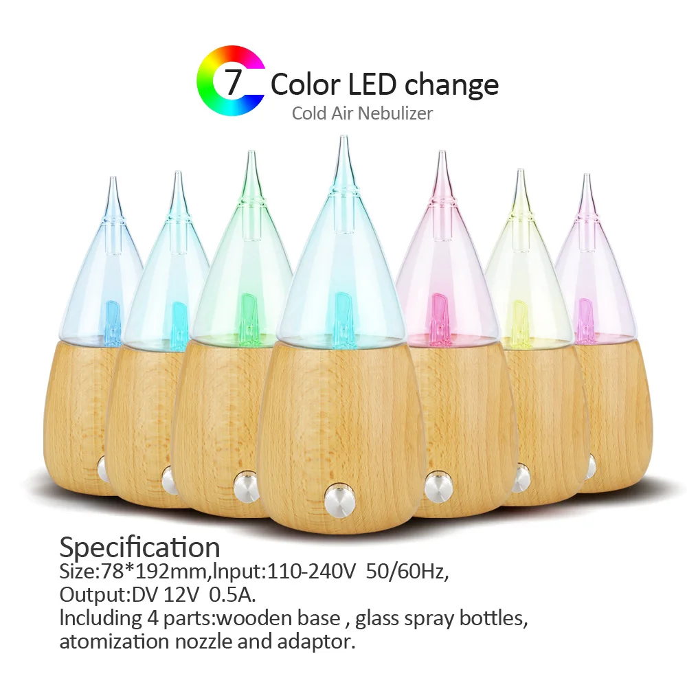Ali Appliances Waterless Pure Essential Oil Diffuser Wood Glass Aromatherapy Vaporizer Diffusers Aroma Difusor Nebulizer Office