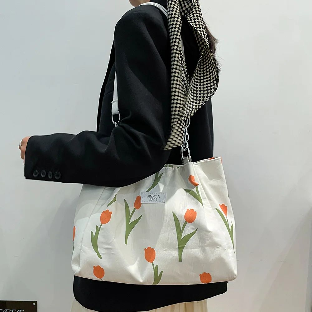 

Women Fashion Canvas Shoulder Pouch Floral Print Casual Canvas Handbag Female Bag Shoulder Bag Travel Shopper Bags Tote For Lady