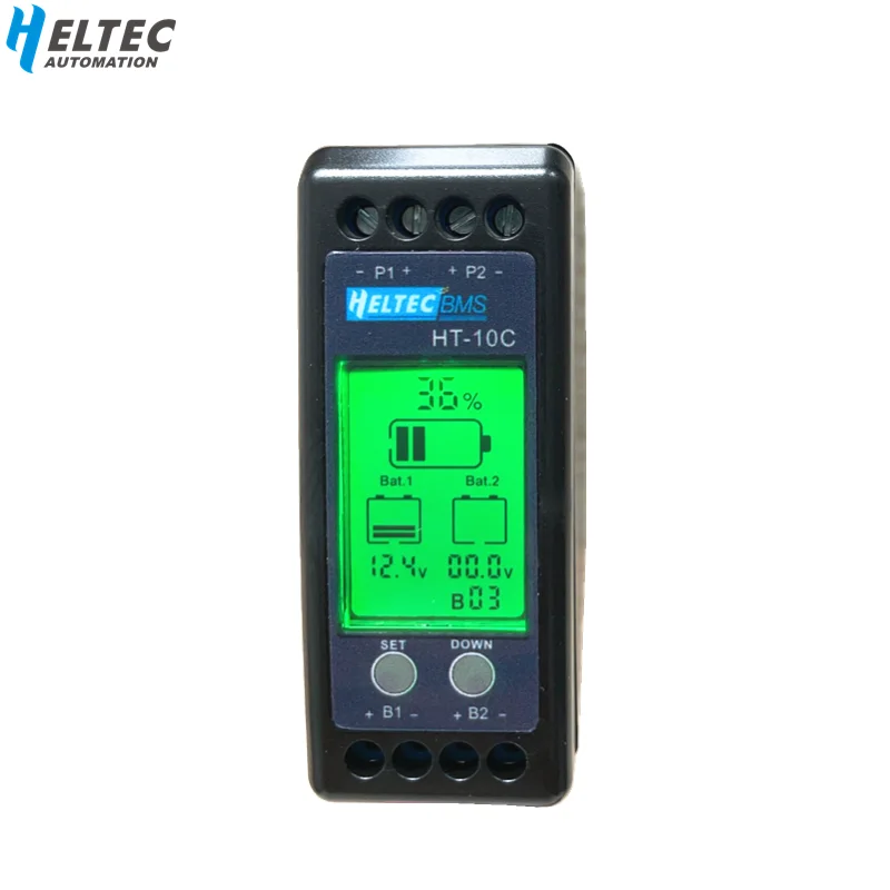 Heltec Balancer Voltage Controller Battery Equalizer Batteries Balance Lead Acid Battery Connected in Parallel Series LCD Meter