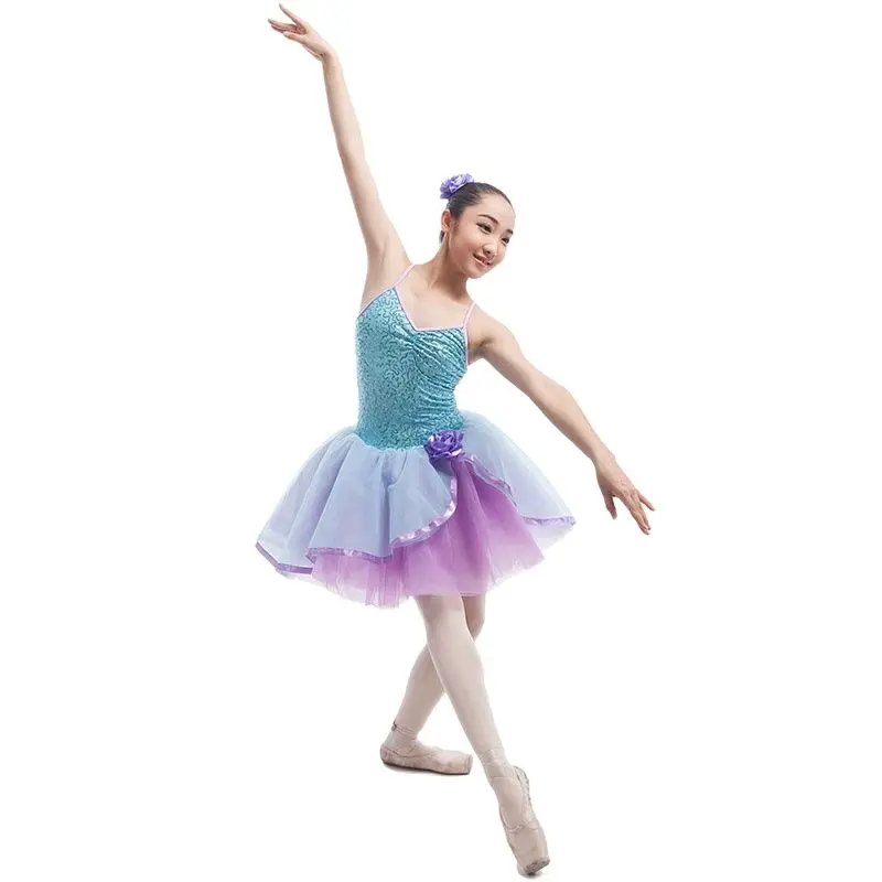 Women stage performance sequin ballet tutu girl dance costume new ballerina | Тематическая одежда и униформа