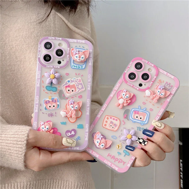 

Cartoon Cute Disney Lingbeier Phone Cases For iPhone 13 12 11 Pro Max XR XS MAX 8 X 7 SE 2020 Cover Silicong Anti-fall Shell