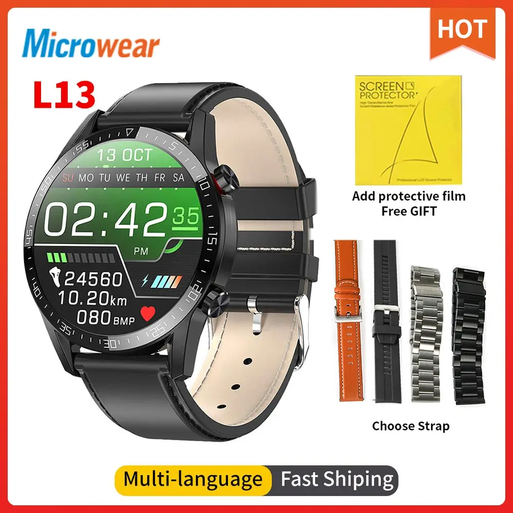 

Clearance!!!Microwear L13 Smart Watch ECG Heart rate BT Call Blood Pressure Sport Watch IP68 Waterproof VS L16 L15 smartwatch