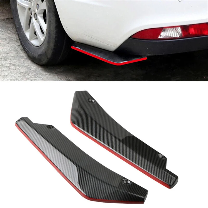 

2Pcs/Set Universal Car Rear Bumper Lip Diffuser Splitter Spoiler Scratch Protector Rear Corner Rear Llip Rear Spoiler Retrofit