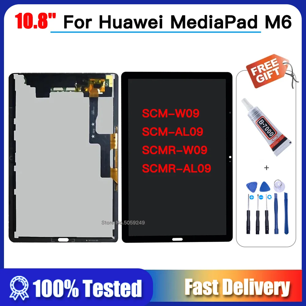 Оригинальный ЖК-дисплей 10 8 дюйма для Huawei MediaPad M6 SCM-W09 SCM-AL09 сенсорный экран