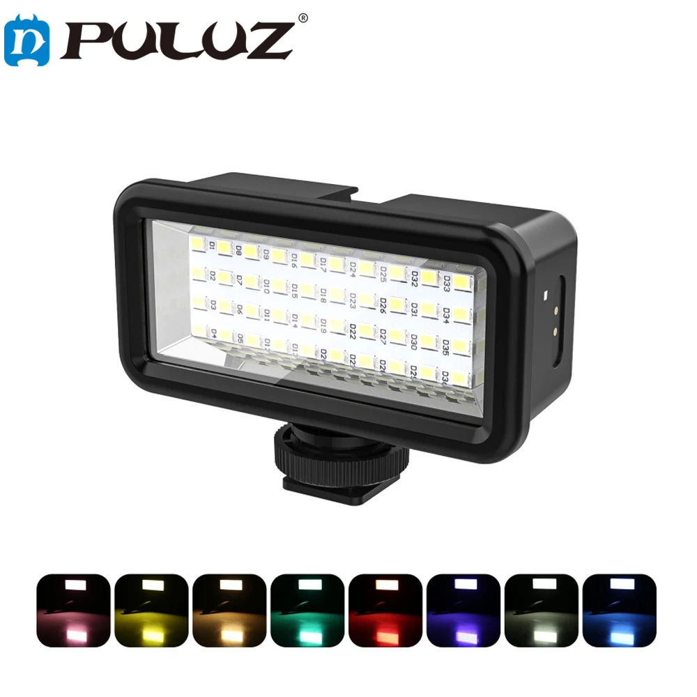 

Водонепроницаемая камера PULUZ для дайвинга, 40 светодиодов, светильник цветов