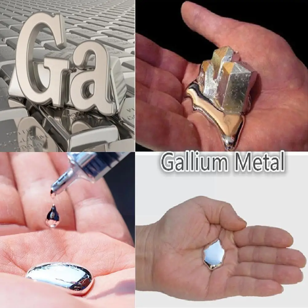 

99.99% Pure Gallium Low Melting Metal Toy Educational Diy Metal Supplies Magician Melting Low Point Props Toy O4r4
