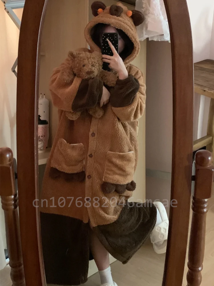 Лидер продаж зимняя пижама с капибарой мягкий плюшевый комбинезон рисунком