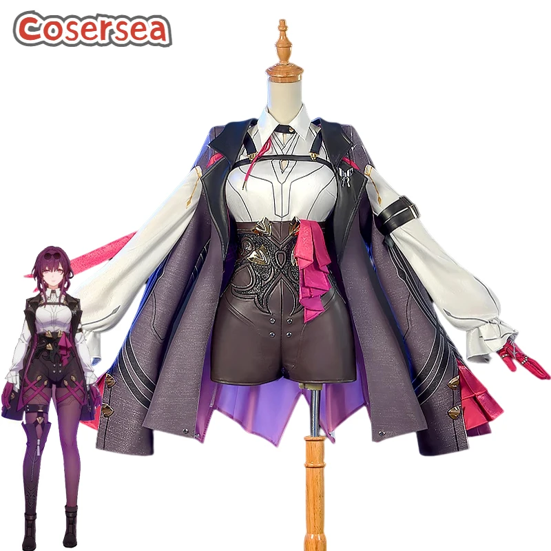 

Cosersea Kafka Cosplay Costume Game Honkai: Star Rail Kafka Combat Women Uniform Party Role Play Halloween Outfit Fullset