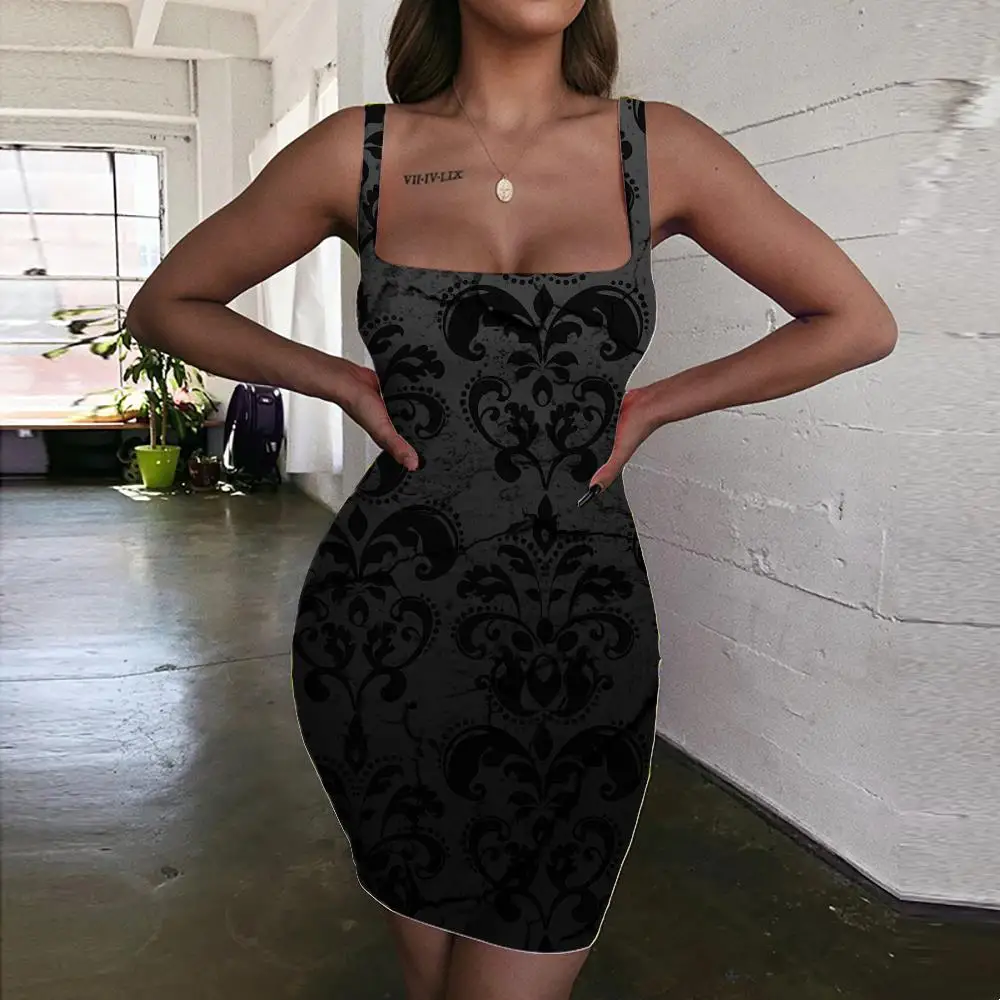 

Сарафан zopet Женский, черно-розовый, с 3d принтом, короткий, без рукавов