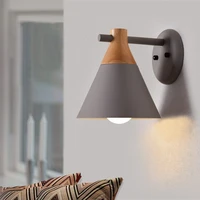 nordic solid wood bedroom wall lamp simple macaroon modern creative background living room decor aisle bedside light fixtures