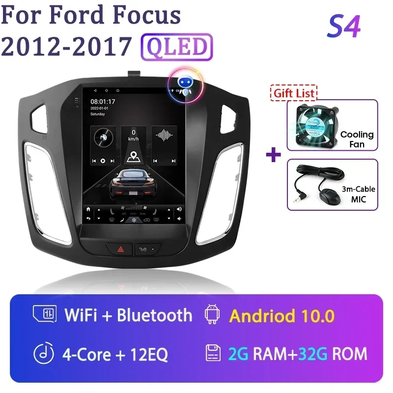 

Автомагнитола на Android 12 для Ford Focus Mk3 2011-2017, мультимедийный плеер, 2Din, навигация, стереосистема Carplay, динамики 9,7 дюйма, аудио