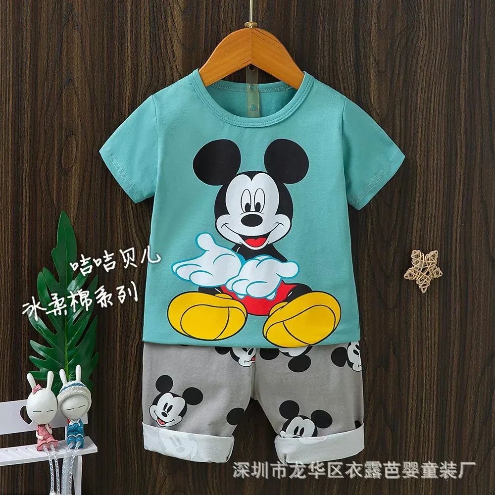 Брендовая одежда для маленьких мальчиков с принтом Дональд Дак Микки наряд из