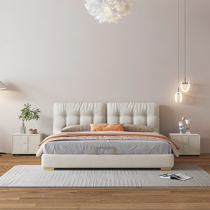 

Leather Bed Morden Bedroom Furniture Leather bed base/Leather Modern Bedroom Luxury Bed/Leather bed base