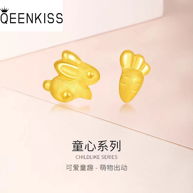 

QEENKISS EG5435 Jewelry Wholesale Woman Girlfriend Party Birthday Wedding Christmas Gift Rabbit Carrot 24KT Gold Stud Earrings