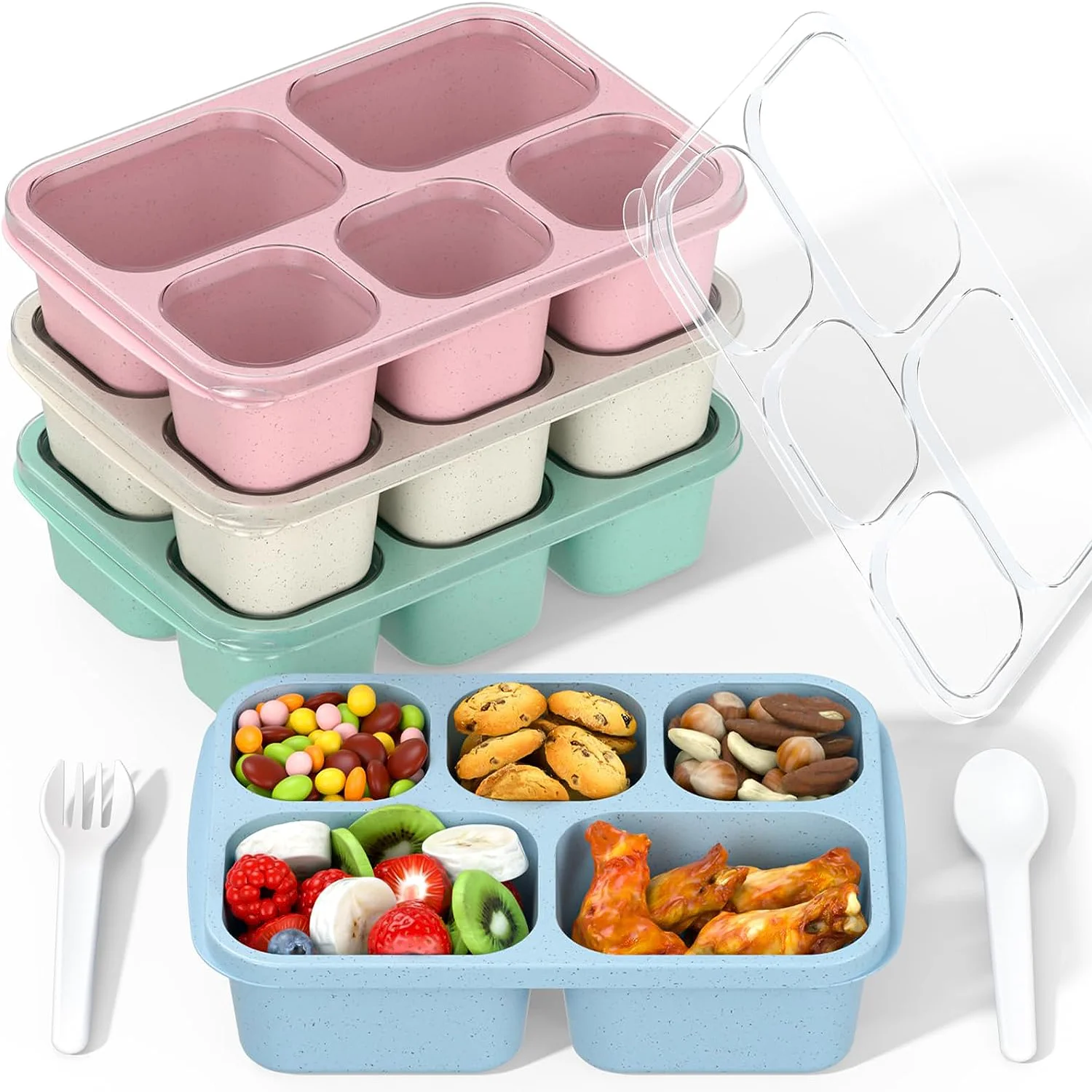 

39oz Bento Box Adult Lunch Box Meal Prep Container for Kids Reusable Food Storage Snack Containers for School Work Travel