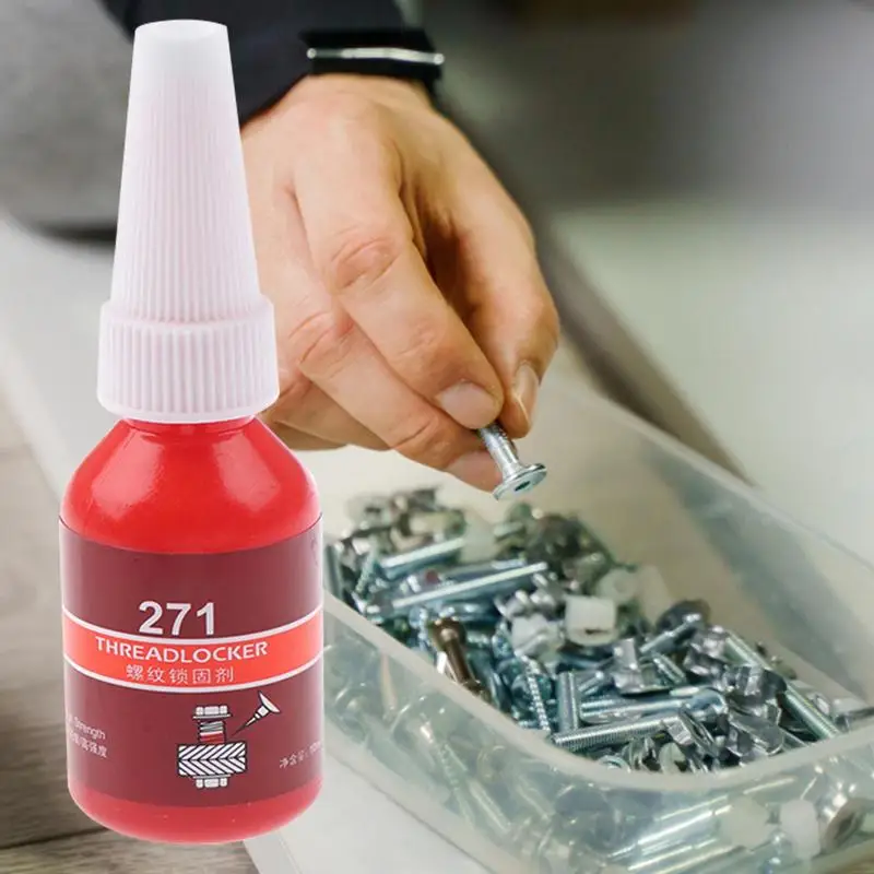 

271 High Strength Threadlocker Gel Anaerobic Curing Metal Glue for Sealing Metal Bolts Nuts and Anti-Rust 10ml Screw Glue