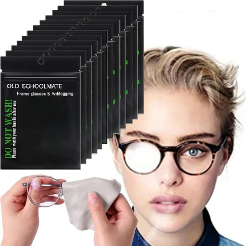 

5Pcs Reusable Anti-Fog Wipes Glasses Pre-moistened Antifog Lens Cloth Defogger Eyeglass Wipe Prevent Fogging for Glasses Swim