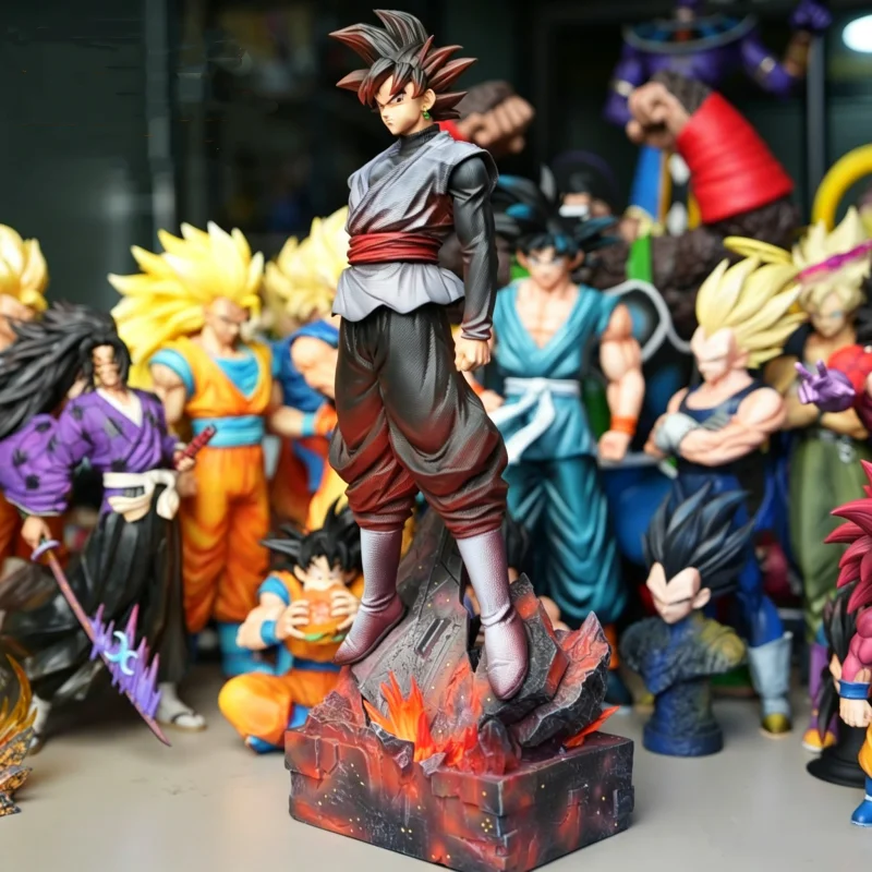 Фото Коллекционная подвижная фигурка Jt Figure 37 см: Драгонболл Z, Супер Сайян Гоку Блэк, Замасу, Сон Гоку. Декор для стола, подарок. №5