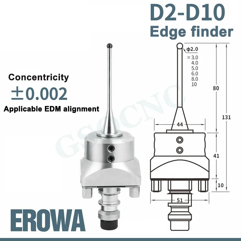 EDM spark machine tungsten steel center rod edge detector EROWA positioning system touch digital ball 3R center rod enlarge