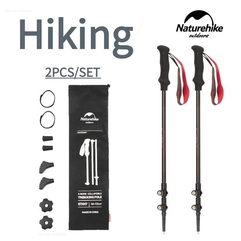 

Naturehike 2Pcs алюминиевый сплав треккинга полюса с внешним замком наружной ultralih -430g тропа пеший поход альпинистской оборудование ST017 складной треккинга полюса