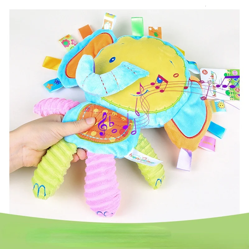 

Мультяшные Детские плюшевые погремушки, игрушки, Успокаивающая кукла, ручные колокольчики для младенцев, слон, обезьяна, кролик, животные, м...