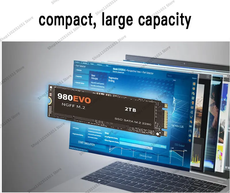 Фото Оригинальный 4 ТБ M.2 SSD 500 Гб NGFF SSD жесткий диск 980EVO pcie 980 PRO 4 ТБ 2 ТБ Жесткий Диск Внутренний жесткий диск для ноутбука/настольного компьютера/mac №2