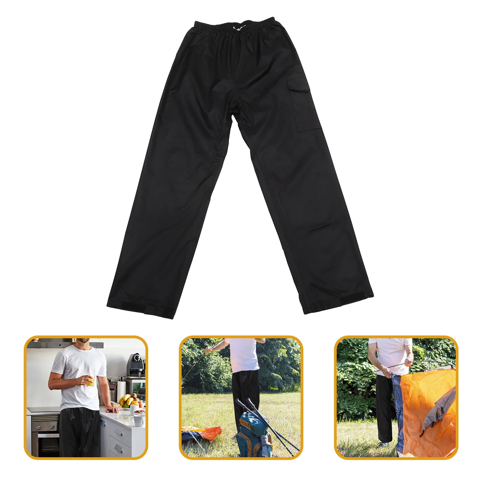 

Double Layer Rain Pants Wear-resistant Water Proof Pocket Nylon Double-layer Adult Camping Man Lightweight