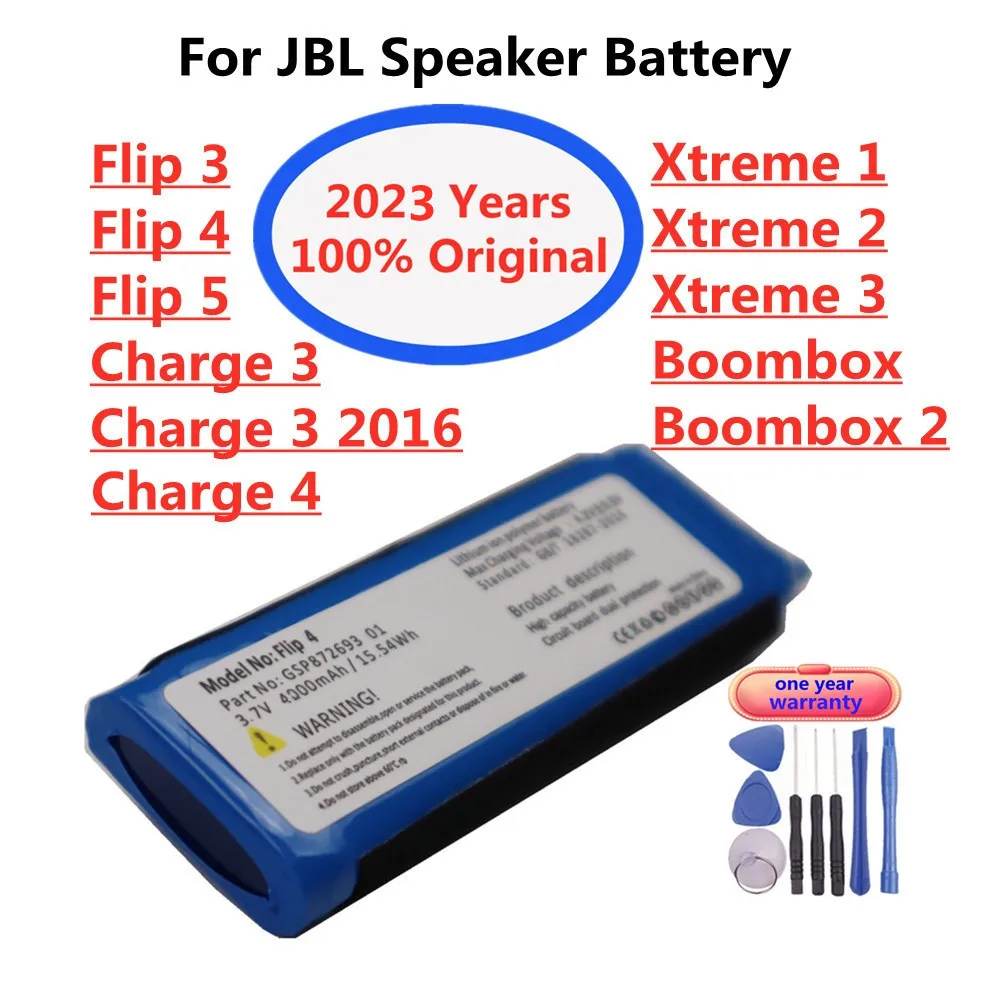 

New 100% Original Speaker Battery For JBL Flip 3 4 5 Boombox Xtreme 1 2 3 Charge 3 2016 4 Bluetooth Audior Bateria In Stock