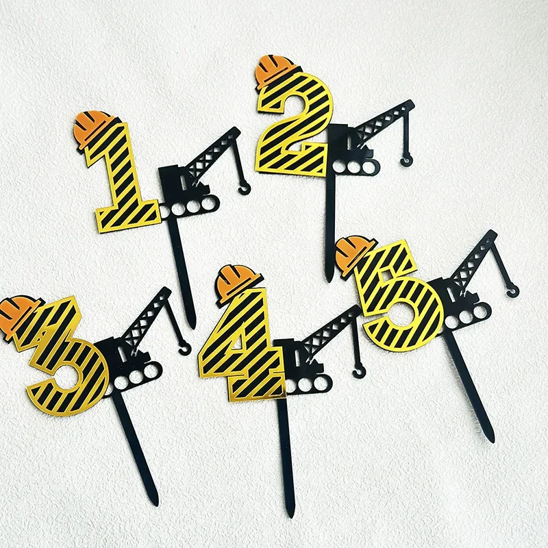 0123456789 акриловое украшение для торта на день рождения инженерного мальчика