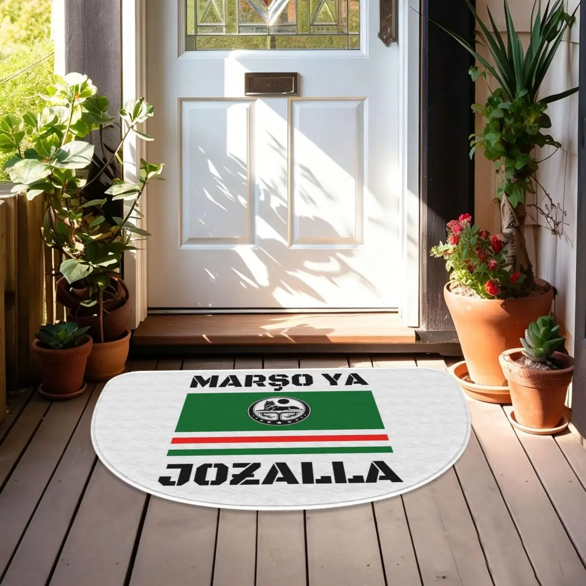 Мягкий фланелевый полукруглый коврик Marso Ya Jozalla Ichkeria Flag, нескользящий, впитывающий, для ванной комнаты и гаража. (art.: 3920dd2ab06be) - 3920dd2ab06be