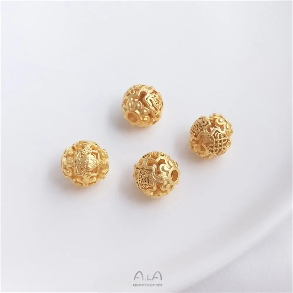 Матовый полый вырез и счастливое счастье двойной персонаж Fu Guille шарик из бисера