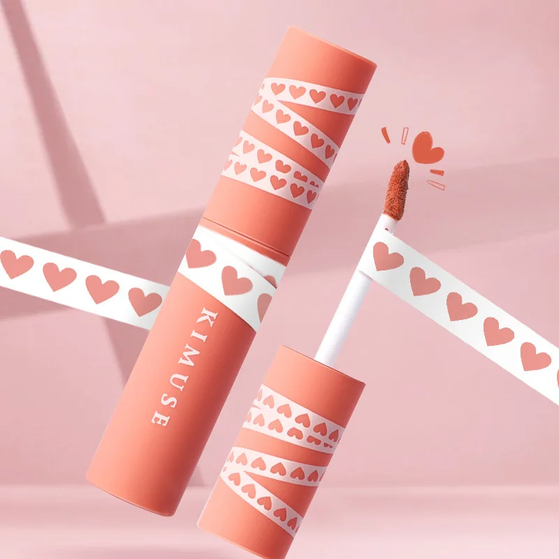 

Матовая глянцевая матовая бархатная антипригарная губная помада KIMUSE с чашкой для макияжа, воздушный блеск для губ, грязь для губ, белая губн...