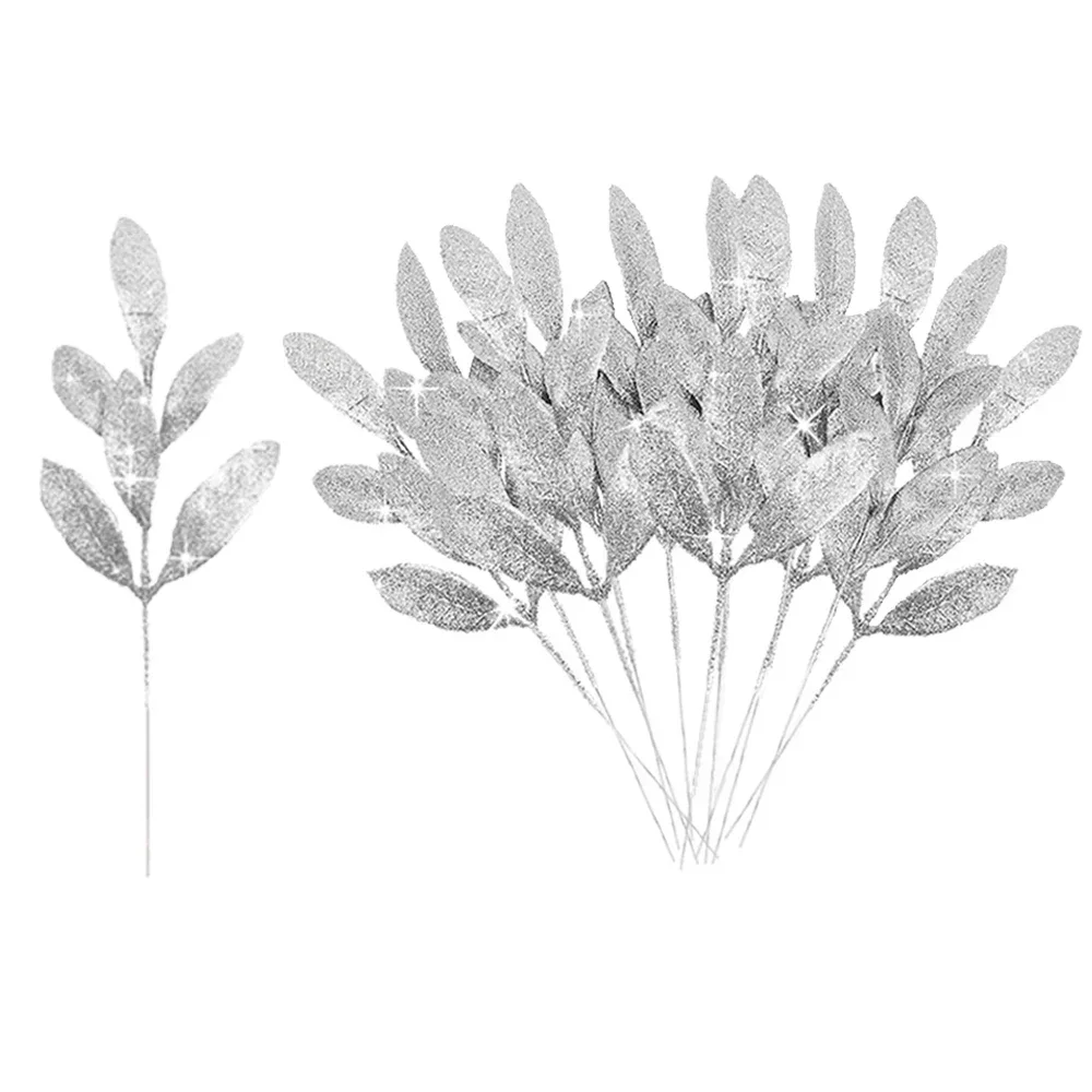 

Искусственные золотые и серебряные листья, 10 шт.