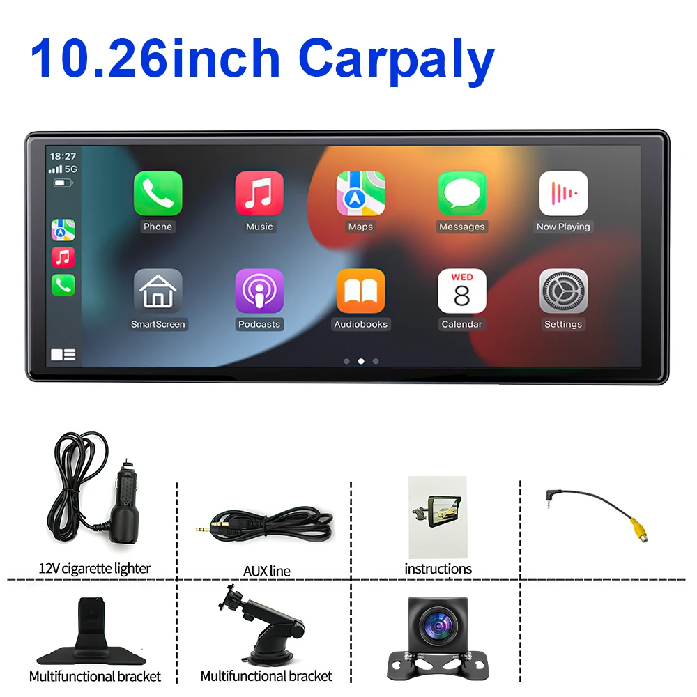 10 26 &quotбеспроводной Carplay Android авто зеркало автомобильный радиоприемник