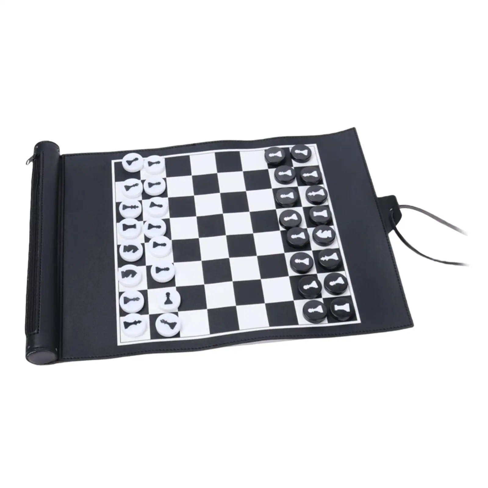 

Folding Set 32 Black White Chessmen Board Game for All Levels