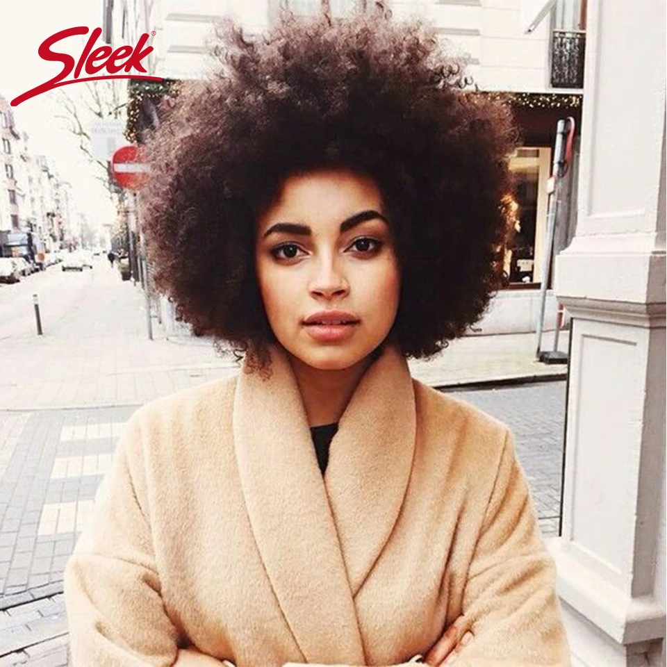 Sleek Short Afro Kinky Curly Wig Red 99J F4/27 and F4/30 Brazilian Remy Human Hair Wigs For Black Women Brown 2#  Wine Color