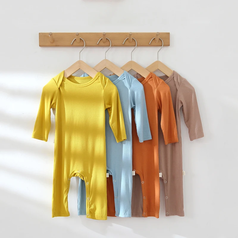 2022 Spring Baby Jumpsuit Modal Baby Boy Girl Clothes Cotton Long-sleeved Baby Romper Solid Pullover One-piece Baby Clothing