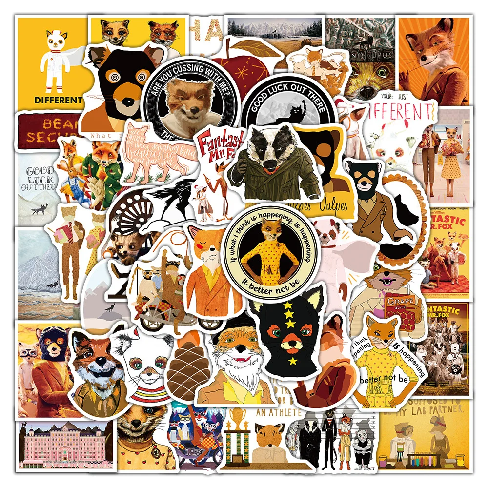 

10/30/50PCS Movie The Fantastic Mr. Fox Stickers Decals DIY Laptop Luggage Guitar Skateboard Cartoon Sticker for Kids Toy Gift