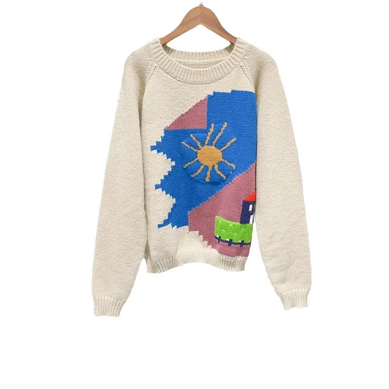 Осень/зима 2024 ретро забавный дом тканый стержень ручной работы игла грубая нить