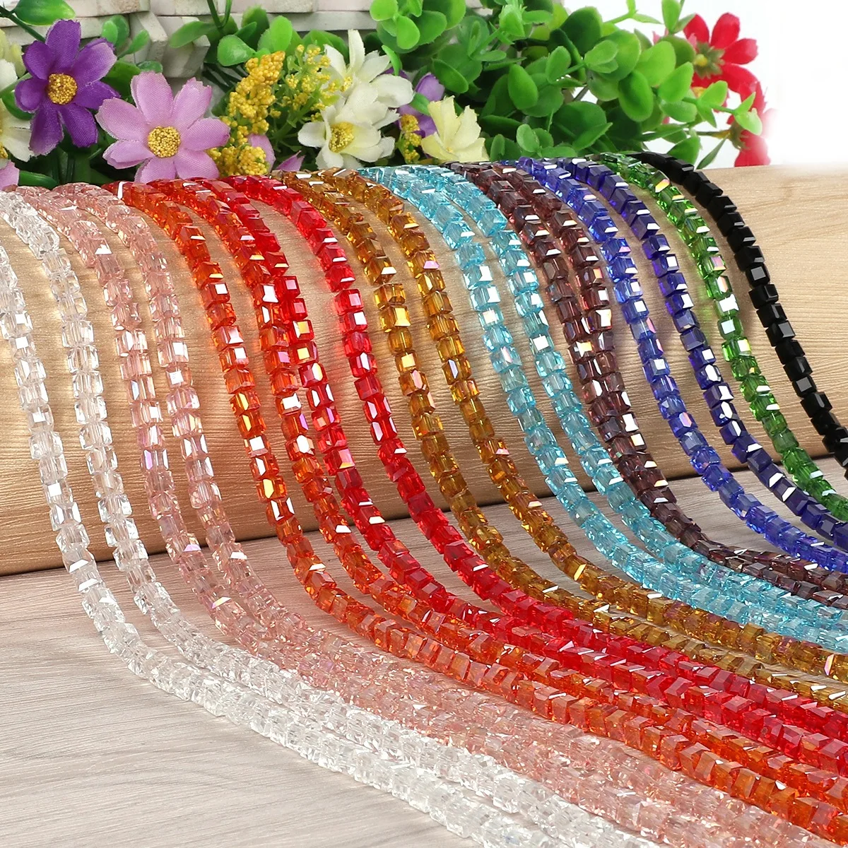 

2-8mm Glass Crystal Square Beads Handmade DIY Materials Loose Beads Accessories for Jewelry Making Earrings Bracelet Necklace