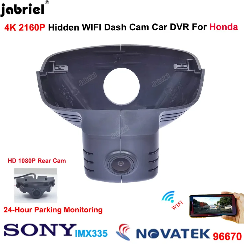 

For Honda ZR-V ZRV ZR V CR-V CRV CR V 2021 2022 2023 Dash Cam UHD 4K 2160P Front and Rear Dash Cam Car DVR WiFi Video Recorder