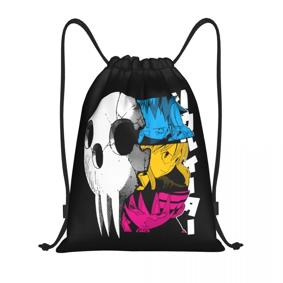 

Shinigami Soul Eater Drawstring Backpack Women Men Gym Sport Sackpack Foldable Anime Manga Death Training Bag Sack