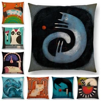 abstract fantasy animals painting sofa throw pillow case dachshund owl cat dog squirrel rabbit fox camel elephant cushion cover
