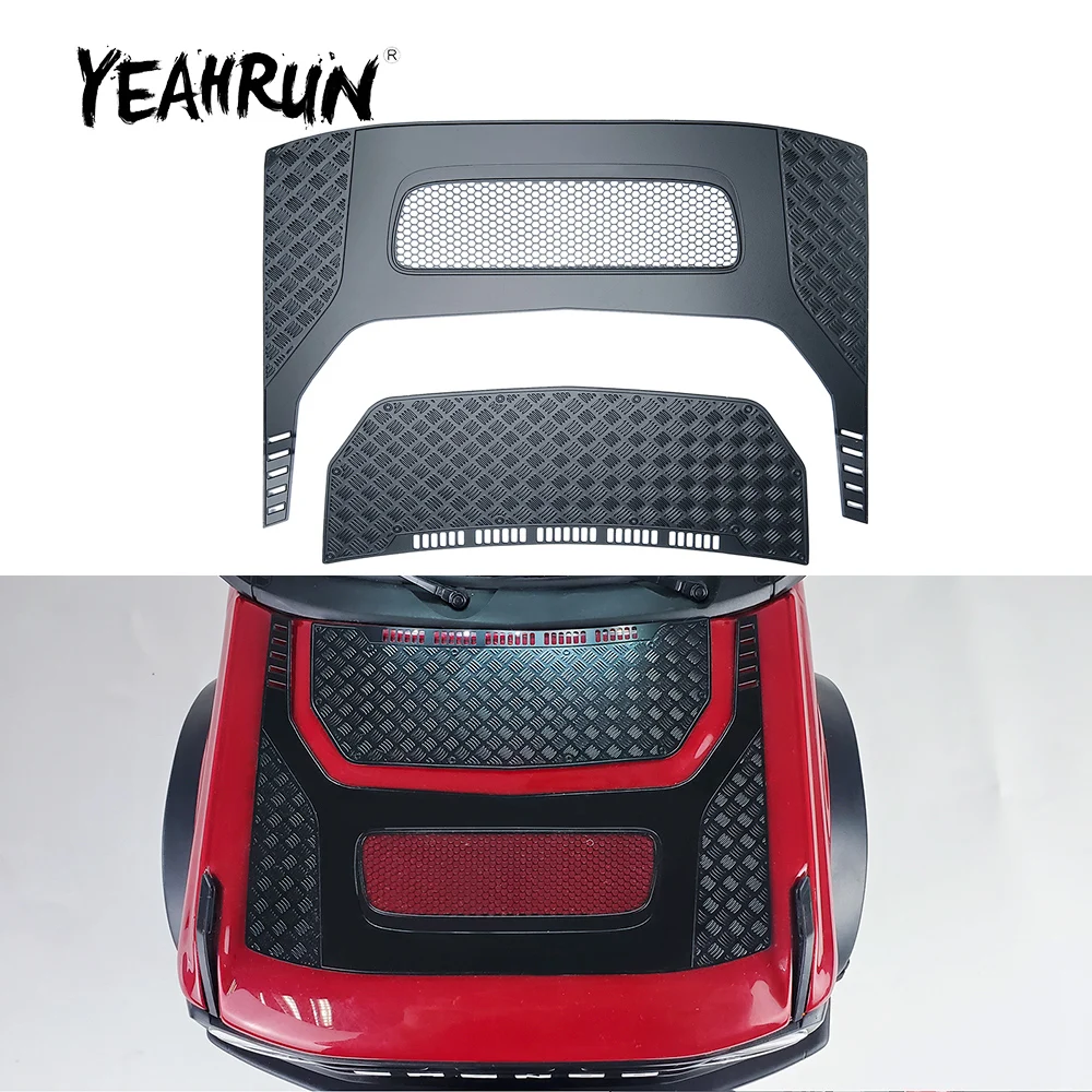 

Металлическая крышка двигателя YEAHRUN, противоскользящая пластина для Traxxas TRX-4 TRX4 Bronco 1/10, детали для украшения кузова автомобиля на гусеничном...