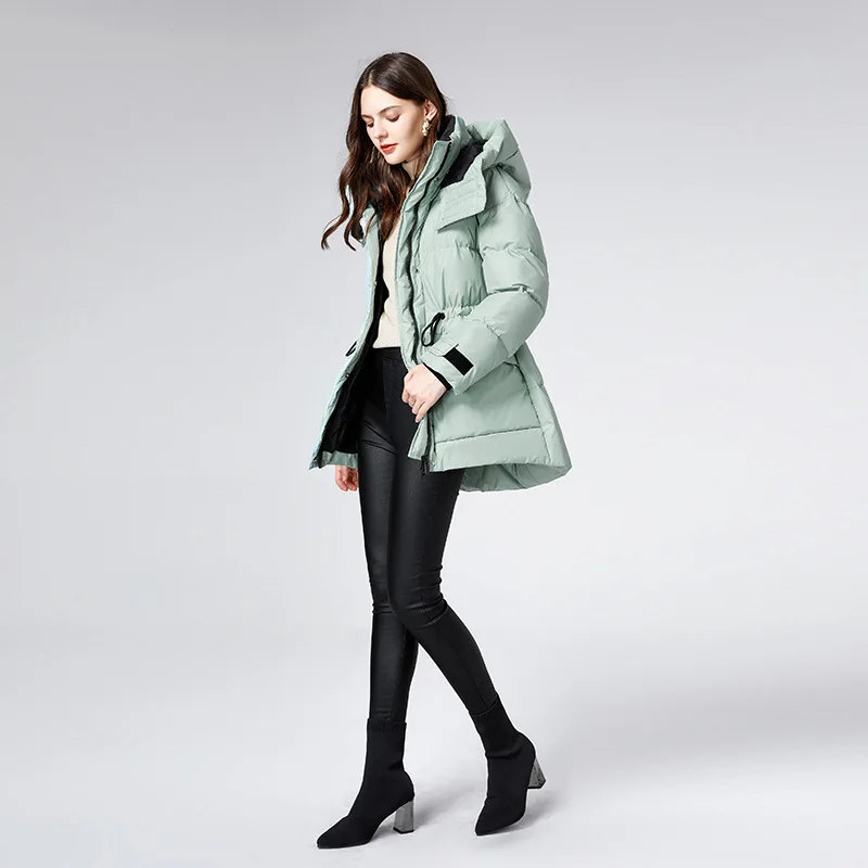 Down Jacket Short Women Winter New 90 White Duck Down Loose Thickened Hooded Fashion Thin Jacket