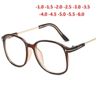 -1,0-1,5-2,0-6,0 Овальный готовой близорукость очки Для женщин для мужчин для женщин в стиле ретро литературный близоруким PrescriptiEye очки Чай рамка