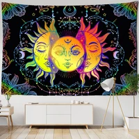 mandala moon sun colorful black white tapestry home decor background beach towel