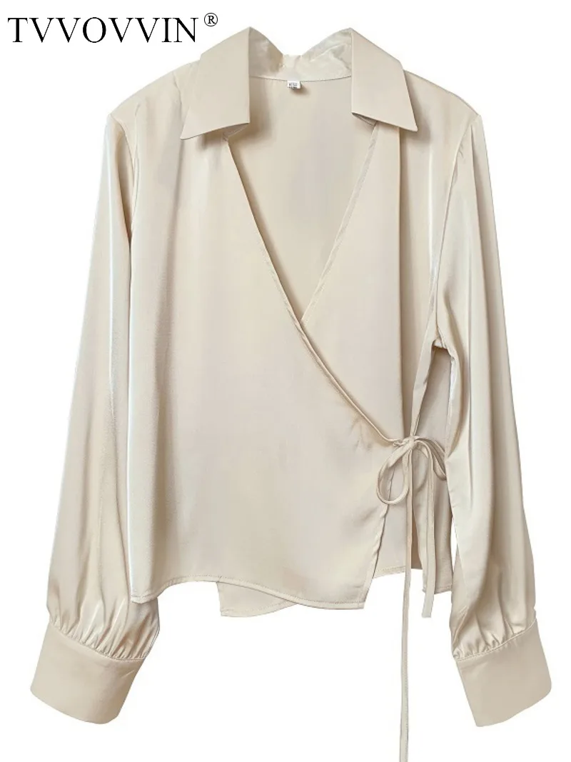 

Женская Офисная рубашка TVVOVVIN с высокой талией и V-образным вырезом