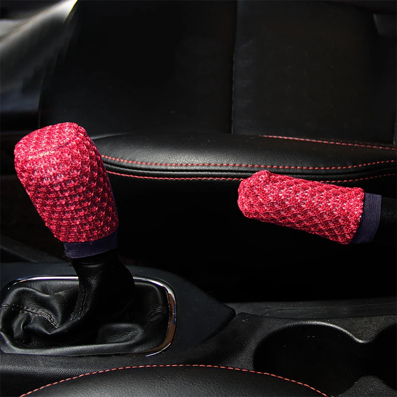 

Чехол на воротник переключения передач автомобиля, стильные чехлы для ручного тормоза, из вискозы, аксессуары для декора интерьера автомоб...